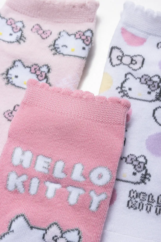 3 Pack Socks Hello Kitty Pink