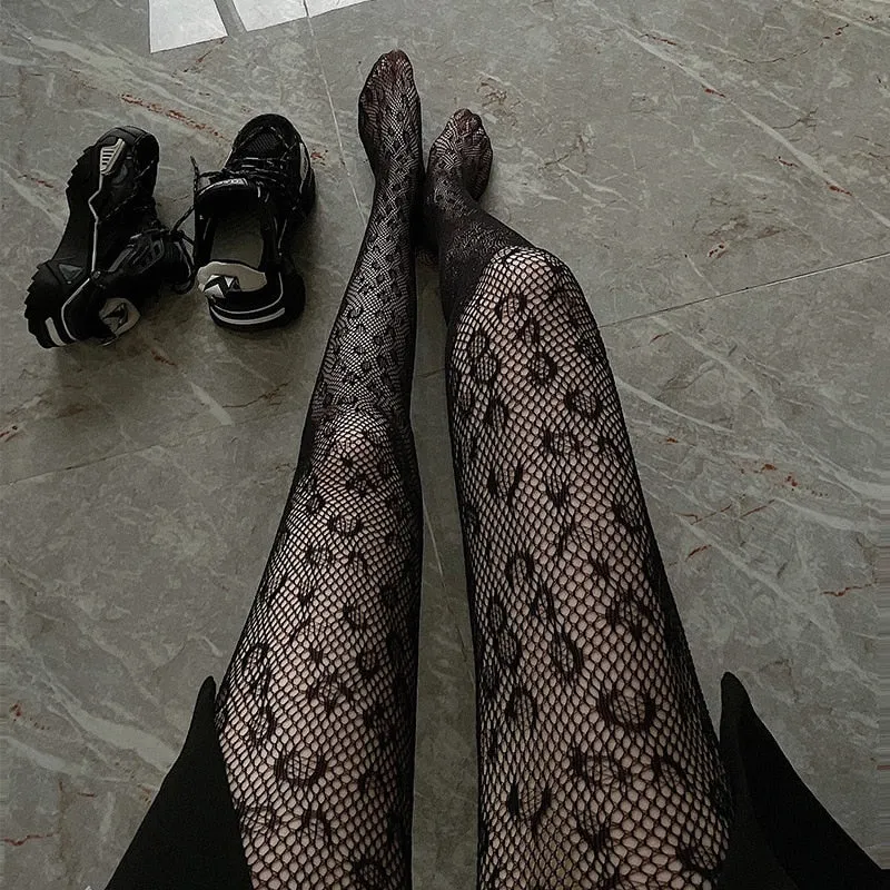 Amozae  Women Fishnet Stockings Japanese Style Girl Tights   Lingerie Female Mesh Tight Socks Sheer Pantyhose Fish Net Stockings