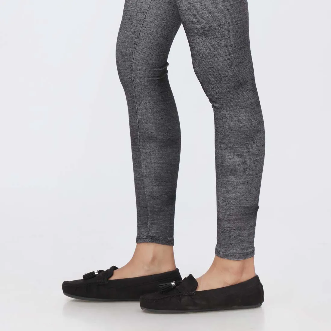 Black Plain Terry Tights PW3613