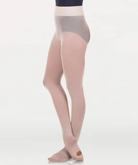 Body Wrappers Women's Plus Size Convertible Dance Tights with a knit waistband