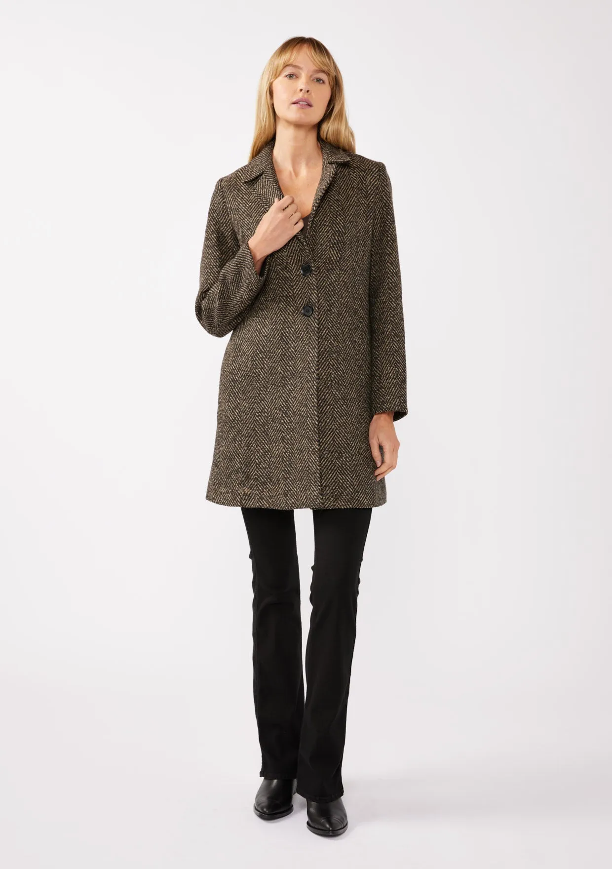 Chevron Coat with Side Pockets