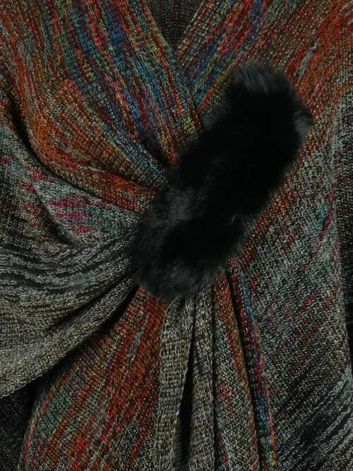 Chic Heathered Fringe Boho Poncho