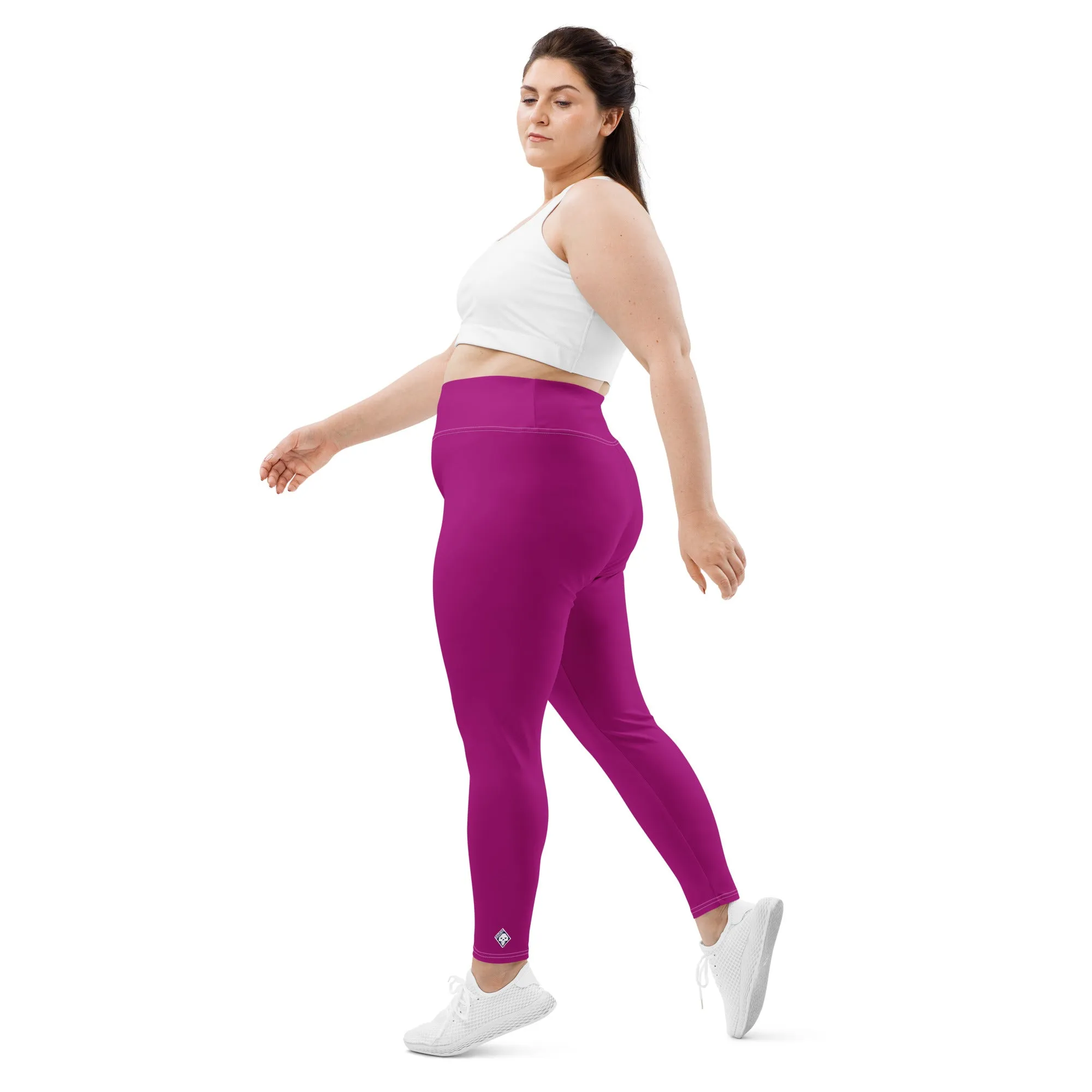 Curve-Hugging Style: Women's Plus Size Solid Yoga Leggings - Fresh Eggplant