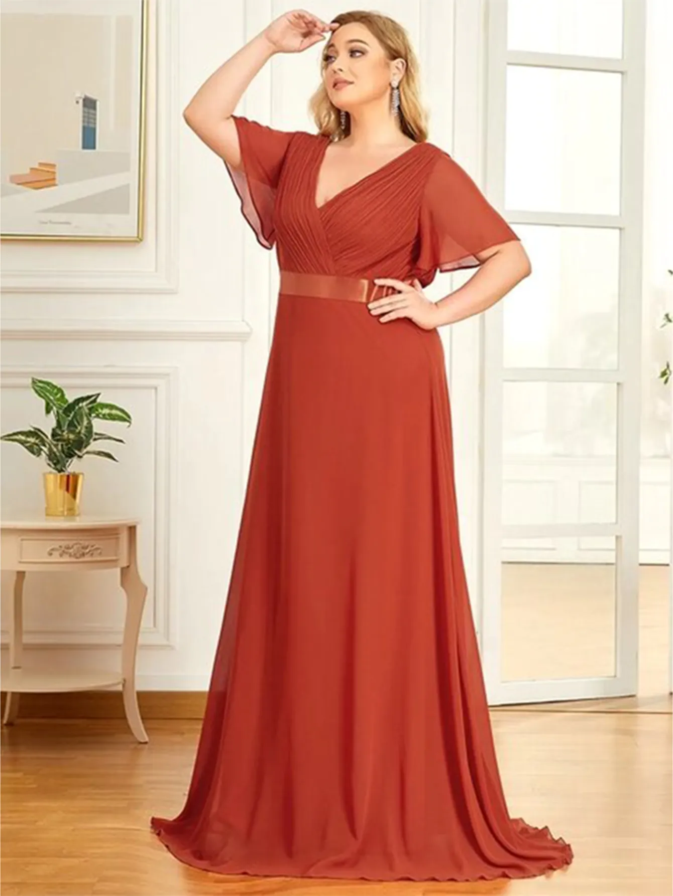 Funki Buys | Dresses | Women's Elegant Chiffon Evening Dress