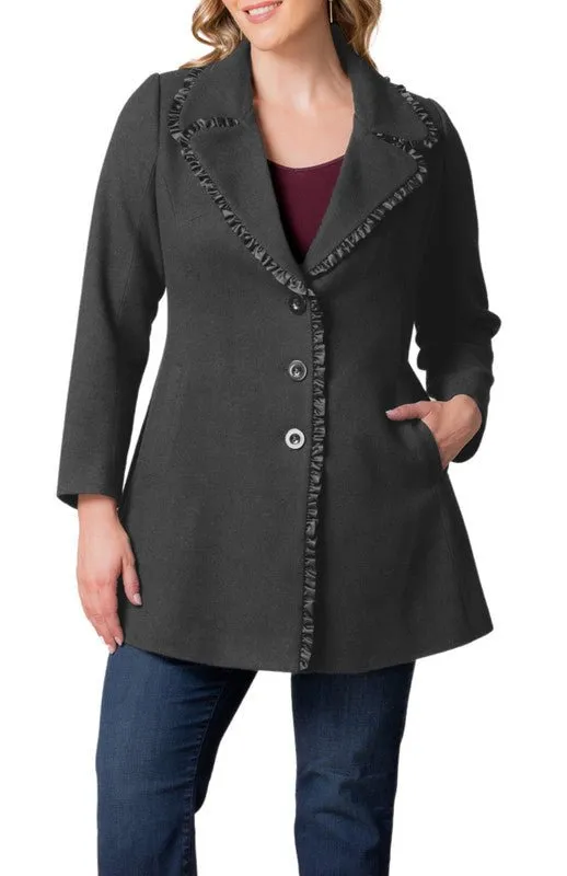 Juliette Satin Trim Coat - Plus