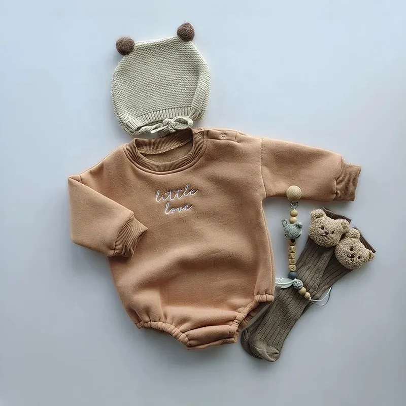 Little Love Embroidered  Baby Sweater Romper