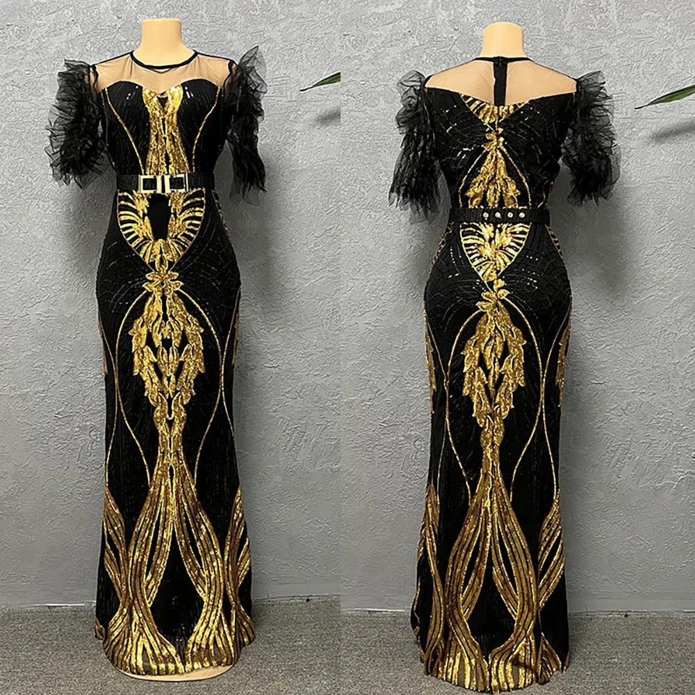 Party Evening Gown Dresses Women Luxury Sequin Bodycon Mermaid Clothing