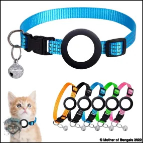 Reflective AirTag Breakaway Cat Collar by Mother Of Bengals