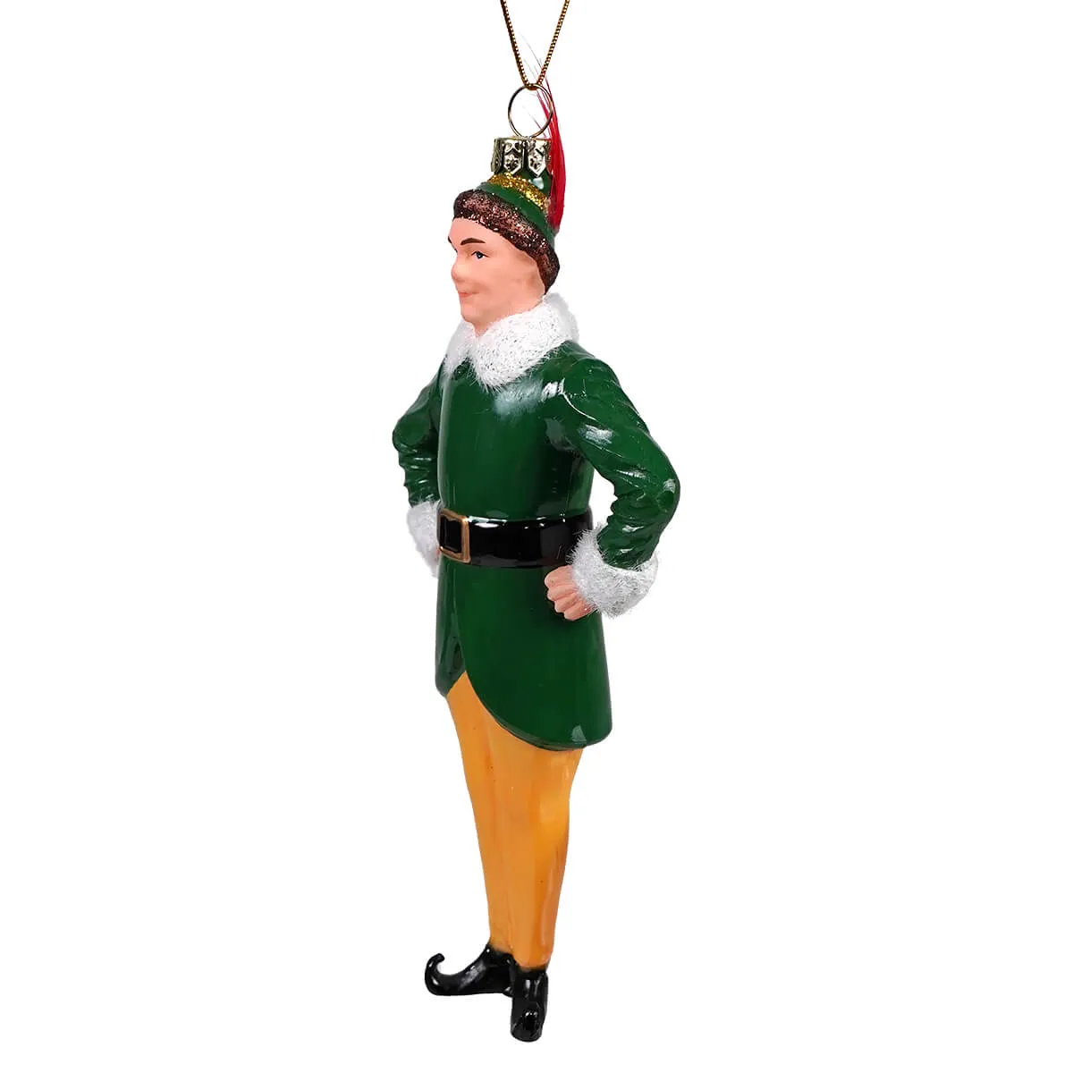 Santa's Helper Glass Ornament