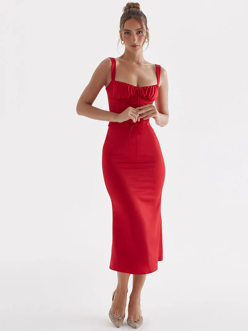 TastyHottie - Vivian Spaghetti Strap Backless Midi Dress