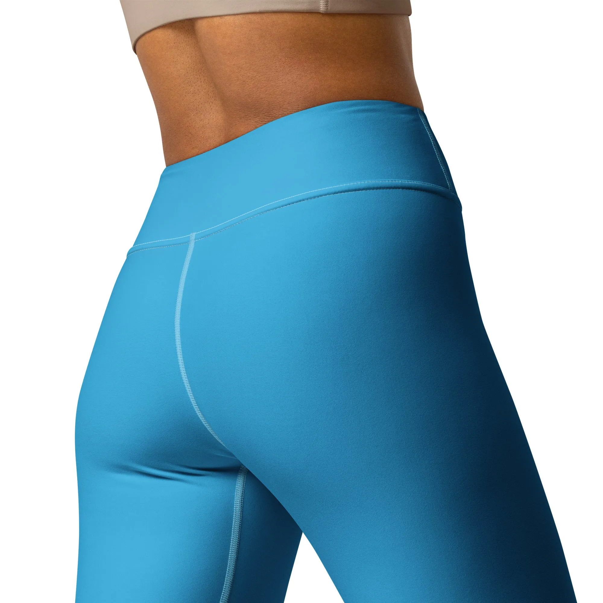 Urban Chic: Women's Solid Color Yoga Pants Leggings - Cyan