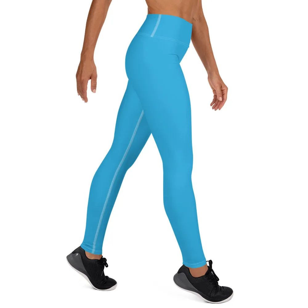 Urban Chic: Women's Solid Color Yoga Pants Leggings - Cyan