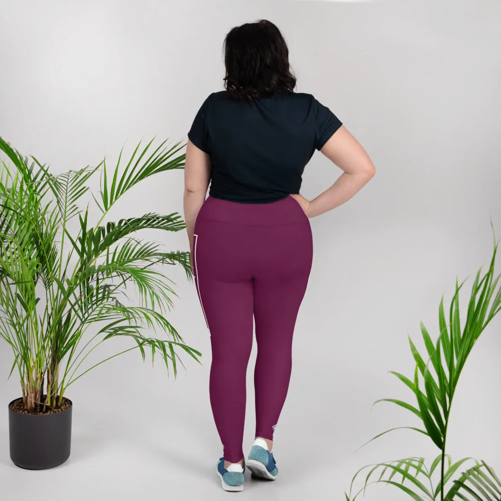 Women's Plus Size Yoga Pants Workout Leggings For Jiu Jitsu 013 - Tyrian Purple